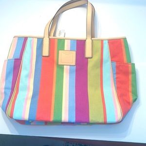 Coach striped tote bag brand new with tags